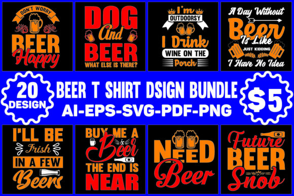 Beer T Shirt Design Bundle Graphics for T-Shirt Designs