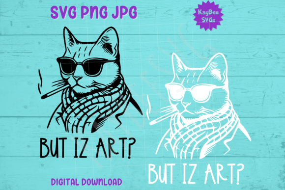 But Iz Art: Cat Smoking Cigarette SVG for T-Shirt Designs & Graphics
