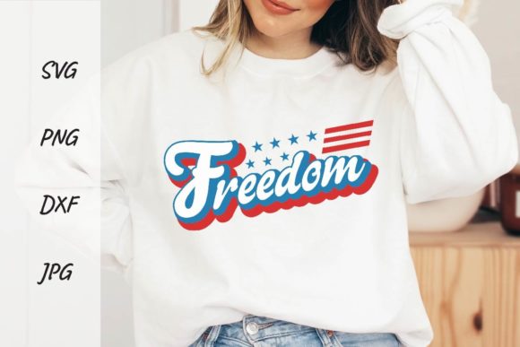 Freedom Svg 4th of July Sublimation: Graphics & T-Shirt Designs