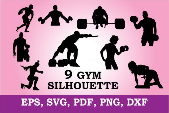 GYM SILHOUETTE SVG Graphics for T-Shirt Designs