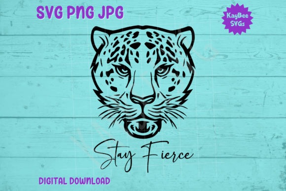 Stay Fierce – Snow Leopard Graphics for T-Shirt Designs