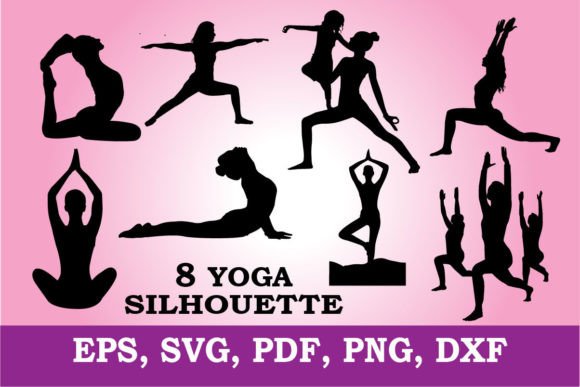 YOGA SILHOUETTE, SVG Graphics for T-Shirt Designs